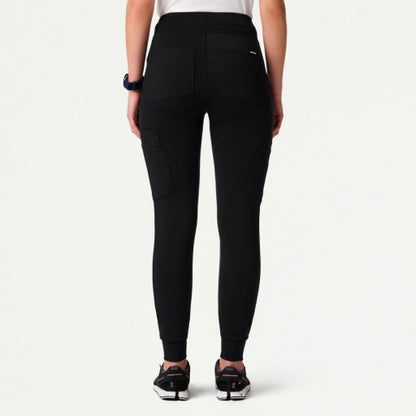 ULTRAsoft W40002 Women's Kait 10-Pocket Skinny Scrub Joggers Black