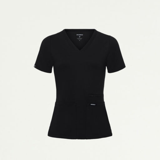 ULTRAsoft W30014 Women's Kass Slim 4-Pocket Scrub Top Black