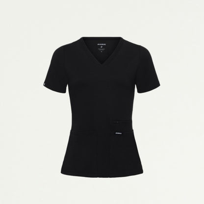 ULTRAsoft W30014 Women's Kass Slim 4-Pocket Scrub Top Black