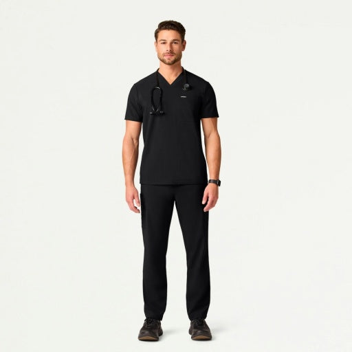 ULTRAlite M10013 Men's Bron 3-Pocket Scrub Top Black
