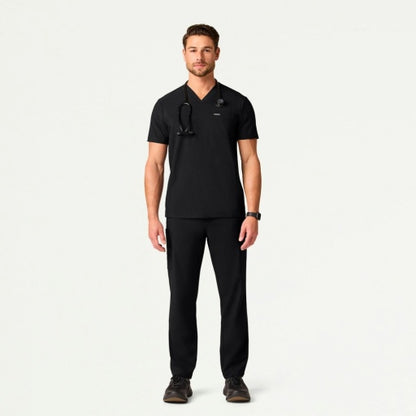 ULTRAlite M10013 Men's Bron 3-Pocket Scrub Top Black