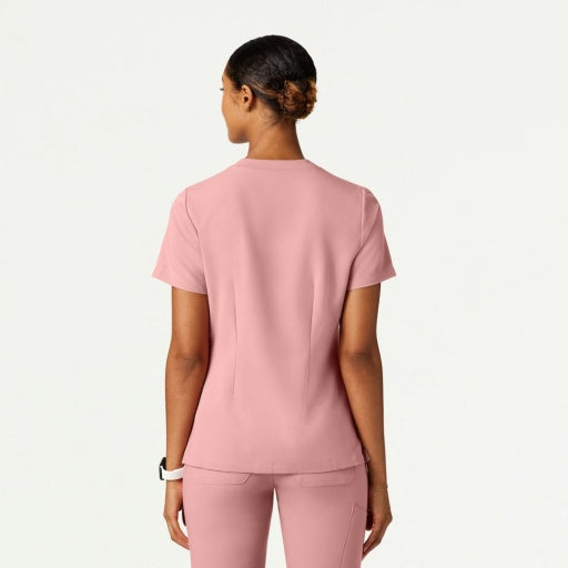 ULTRAlast W10015 Women's Helia Slim Notched V-Neck Scrub Top Mauve