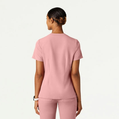 ULTRAlast W10015 Women's Helia Slim Notched V-Neck Scrub Top Mauve