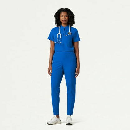 ULTRAlast W10006 Women's Savi Stand-Collar Scrub Top Royal Blue