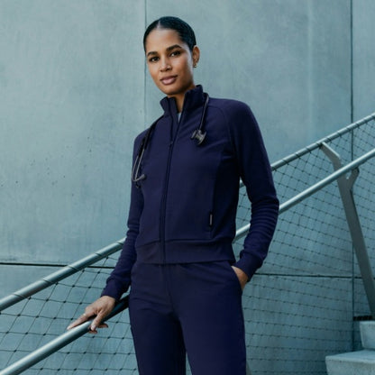 Hybrid Fleece W60018 Women's Cloud Hybrid Fleece Bomber Jacket Midnight Navy