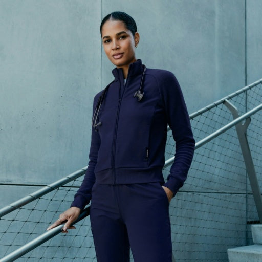 Hybrid Fleece W60018 Women's Cloud Hybrid Fleece Bomber Jacket Midnight Navy