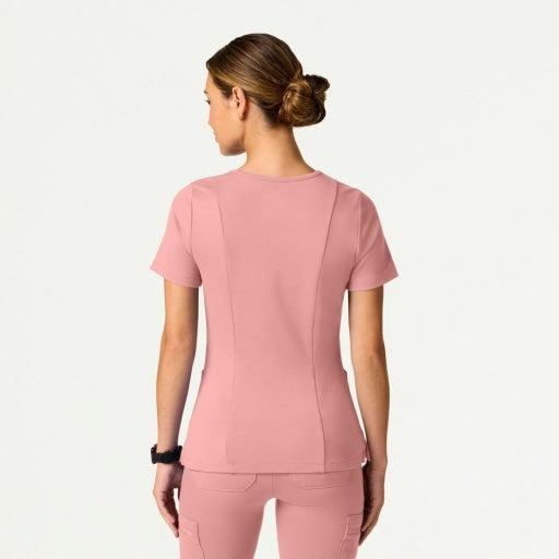 ULTRAsoft W30014 Women's Kass Slim 4-Pocket Scrub Top Mauve