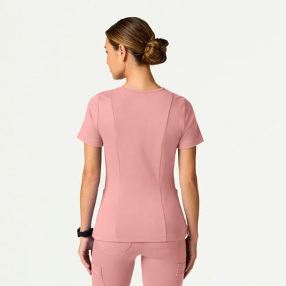 ULTRAsoft W30014 Women's Kass Slim 4-Pocket Scrub Top Mauve