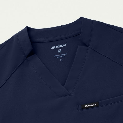 ULTRAlast W10015 Women's Helia Slim Notched V-Neck Scrub Top Midnight Navy