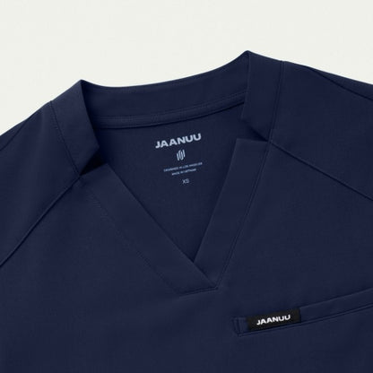 ULTRAlast W10015 Women's Helia Slim Notched V-Neck Scrub Top Midnight Navy