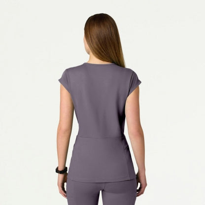 ULTRAsoft W210001 Women's Isla Mock-Wrap Scrub Top Titanium