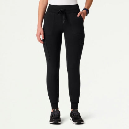ULTRAsoft W40002 Women's Kait 10-Pocket Skinny Scrub Joggers Black