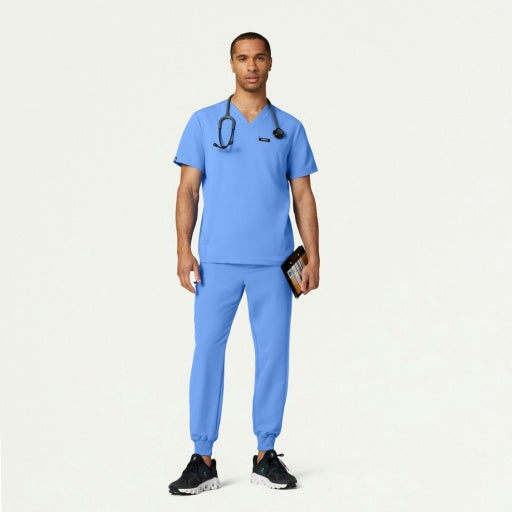ULTRAlast M10002 Men's Platt 3-Pocket Scrub Top Ceil Blue