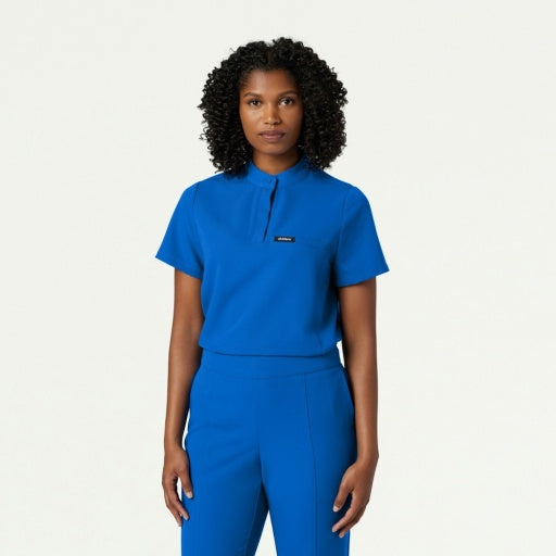 ULTRAlast W10006 Women's Savi Stand-Collar Scrub Top Royal Blue