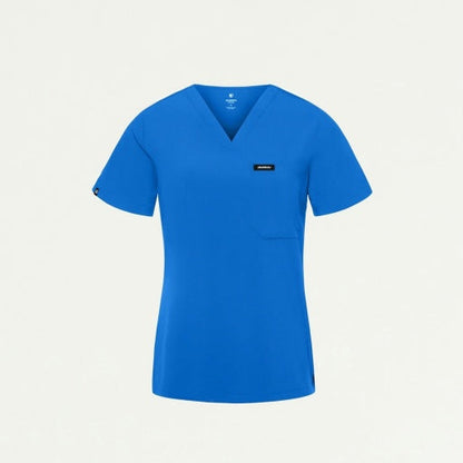 ULTRAlite W10040 Women's Rhena Slim 1-Pocket Scrub Top Royal Blue