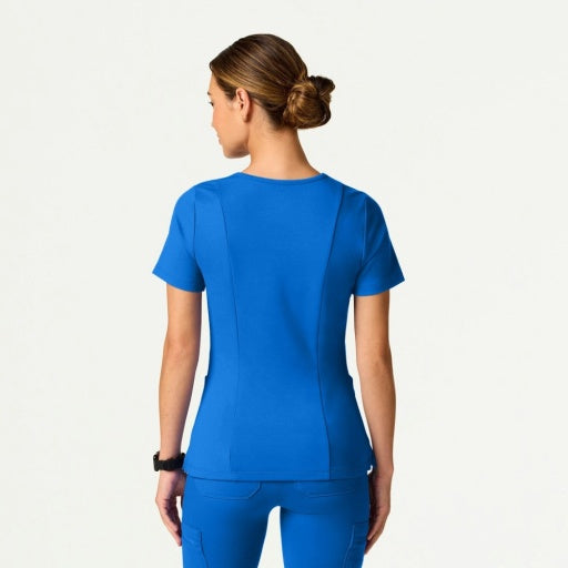 ULTRAsoft W30014 Women's Kass Slim 4-Pocket Scrub Top Royal Blue