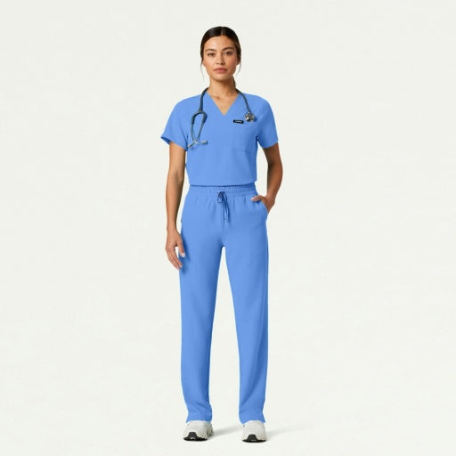 ULTRAlast W20004 Women's Kerr 365 High Waisted Scrub Pants Ceil Blue
