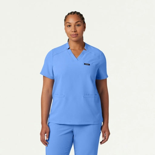 ULTRAlast W10002 Women's Helia Notched V-Neck Scrub Top Ceil Blue