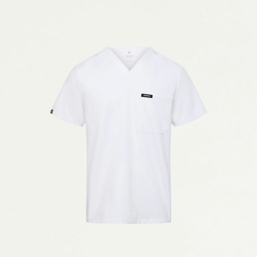 ULTRAlast M10001 Men's Holmes 1-Pocket Scrub Top White