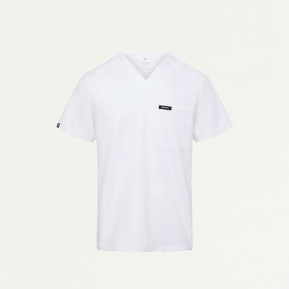 ULTRAlast M10001 Men's Holmes 1-Pocket Scrub Top White