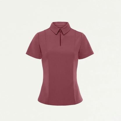 ULTRAlast W10035 Women's Carys Slim Modern Polo Scrub Top Rosewood