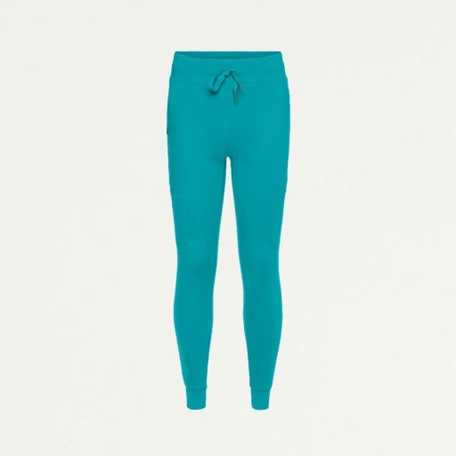 ULTRAsoft W40002 Women's Kait 10-Pocket Skinny Scrub Joggers Teal