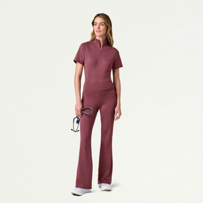 ULTRAsoft W40006 Women's Lina Yoga Flare Scrub Pants Rosewood