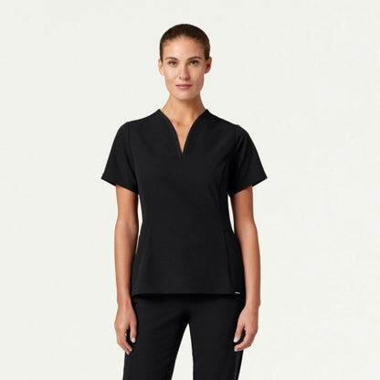 ULTRAlast W10003 Women's Calix Fit & Flare Scrub Top Black