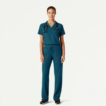 ULTRAlast W10001 Women's Rhena 1-Pocket Scrub Top Caribbean Blue