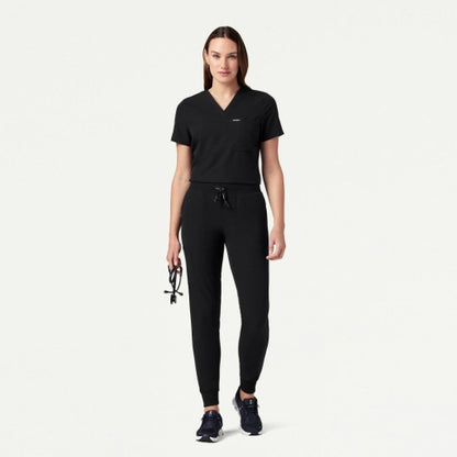 ULTRAlast W10013 Women's Rhena Slim 1-Pocket Scrub Top Black