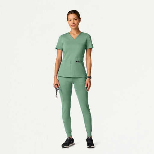 ULTRAsoft W30014 Women's Kass Slim 4-Pocket Scrub Top Sage