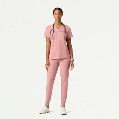 ULTRAlast W10015 Women's Helia Slim Notched V-Neck Scrub Top Mauve