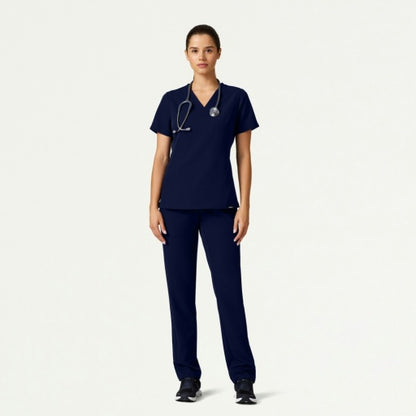 ULTRAlast W10009 Women's Carte Slim 2-Pocket Scrub Top Midnight Navy