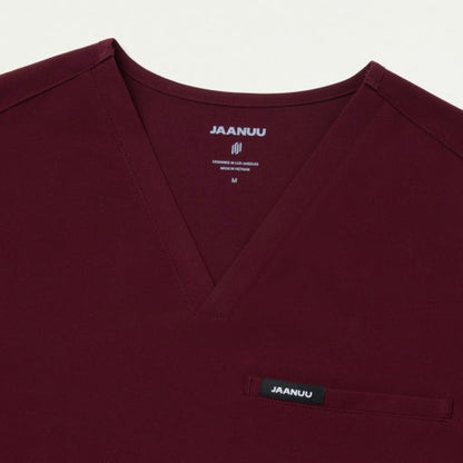 ULTRAlast M10002 Men's Platt 3-Pocket Scrub Top Burgundy