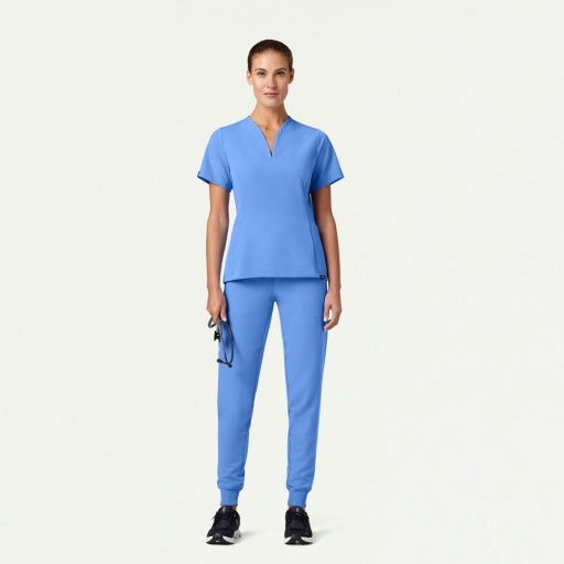 ULTRAlast W10003 Women's Calix Fit & Flare Scrub Top Ceil Blue
