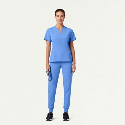 ULTRAlast W10003 Women's Calix Fit & Flare Scrub Top Ceil Blue