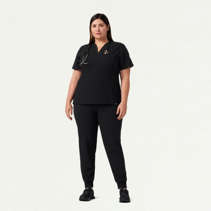 ULTRAlast W10003 Women's Calix Fit & Flare Scrub Top Black