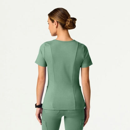 ULTRAsoft W30014 Women's Kass Slim 4-Pocket Scrub Top Sage