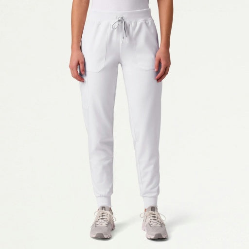 ULTRAlast W120002 Women's Silex Slim Knit-Waist Scrub Joggers White