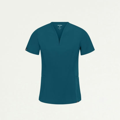 ULTRAlast W10003 Women's Calix Fit & Flare Scrub Top Caribbean Blue