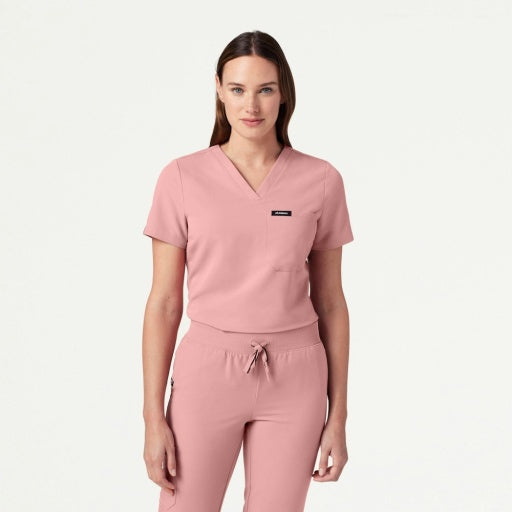 ULTRAlast W10013 Women's Rhena Slim 1-Pocket Scrub Top Mauve