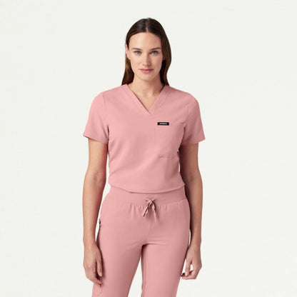 ULTRAlast W10013 Women's Rhena Slim 1-Pocket Scrub Top Mauve