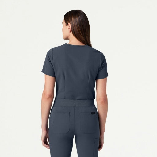 ULTRAlast W10013 Women's Rhena Slim 1-Pocket Scrub Top Carbon Gray