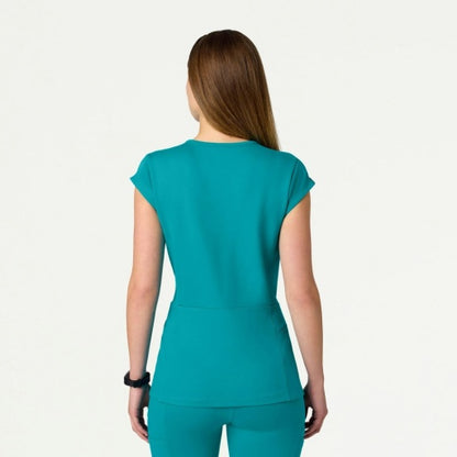 ULTRAsoft W210001 Women's Isla Mock-Wrap Scrub Top Teal