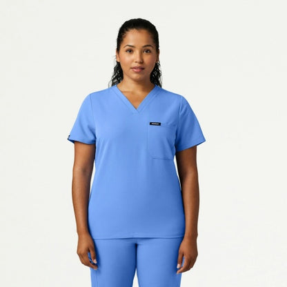 ULTRAlast W10013 Women's Rhena Slim 1-Pocket Scrub Top Ceil Blue