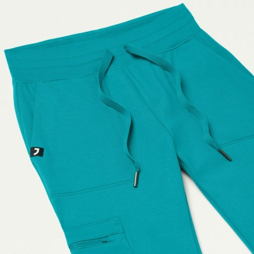 ULTRAsoft W40002 Women's Kait 10-Pocket Skinny Scrub Joggers Teal