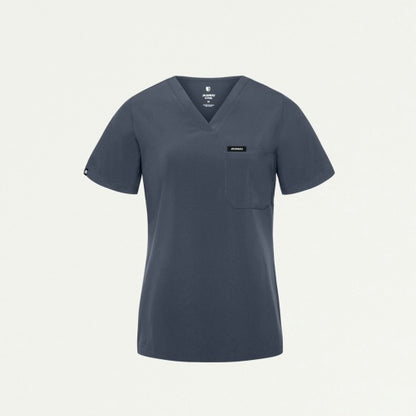 ULTRAlite W10040 Women's Rhena Slim 1-Pocket Scrub Top Carbon Gray