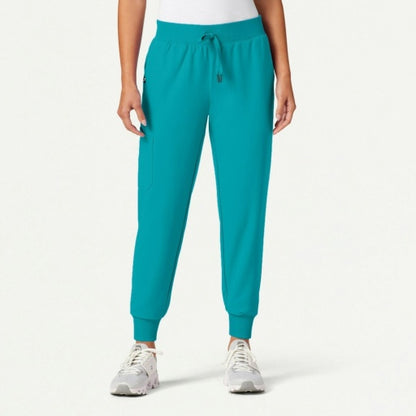 ULTRAlast W20003 Women's Silex Slim Knit-Waist Scrub Joggers Teal