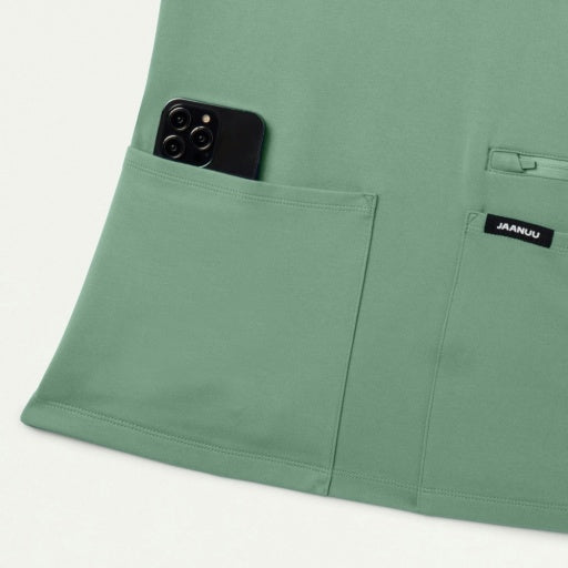ULTRAsoft W30014 Women's Kass Slim 4-Pocket Scrub Top Sage