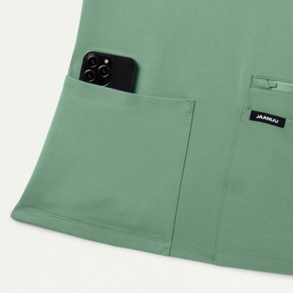 ULTRAsoft W30014 Women's Kass Slim 4-Pocket Scrub Top Sage